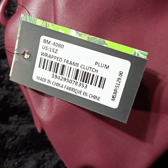 NWT Badgley Mischka plum clutch - Picture 2 of 8